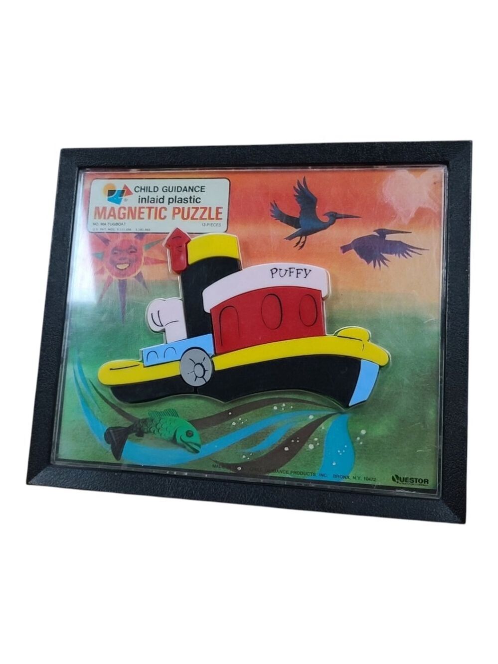 1960s Magnetic Puzzle No. 904 Tugboat PUFFY Vintage Toy
